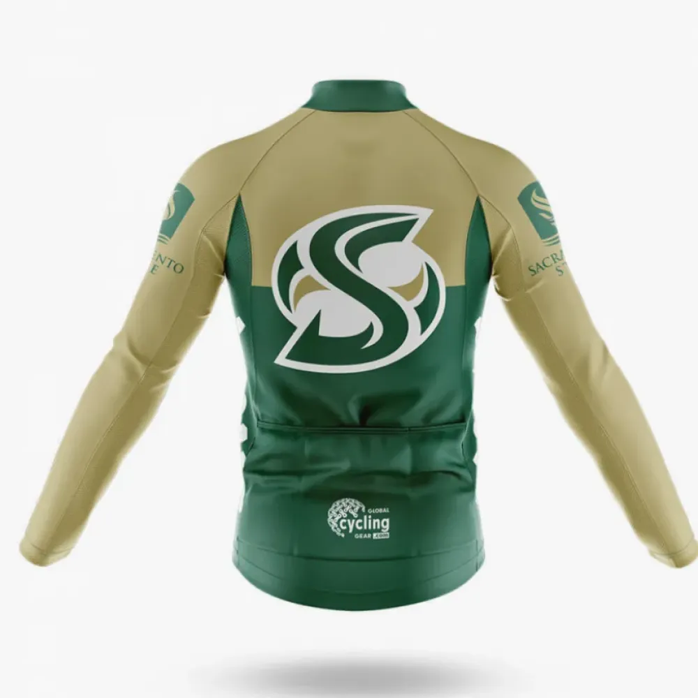 California State University Sacramento Cycling Kit Full Set Ver.2 Feature Green/Beige/Black