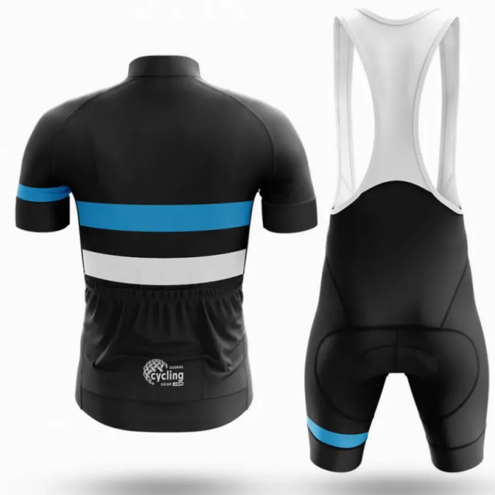 Cycling Jersey Blue White Lines Black/White/Blue