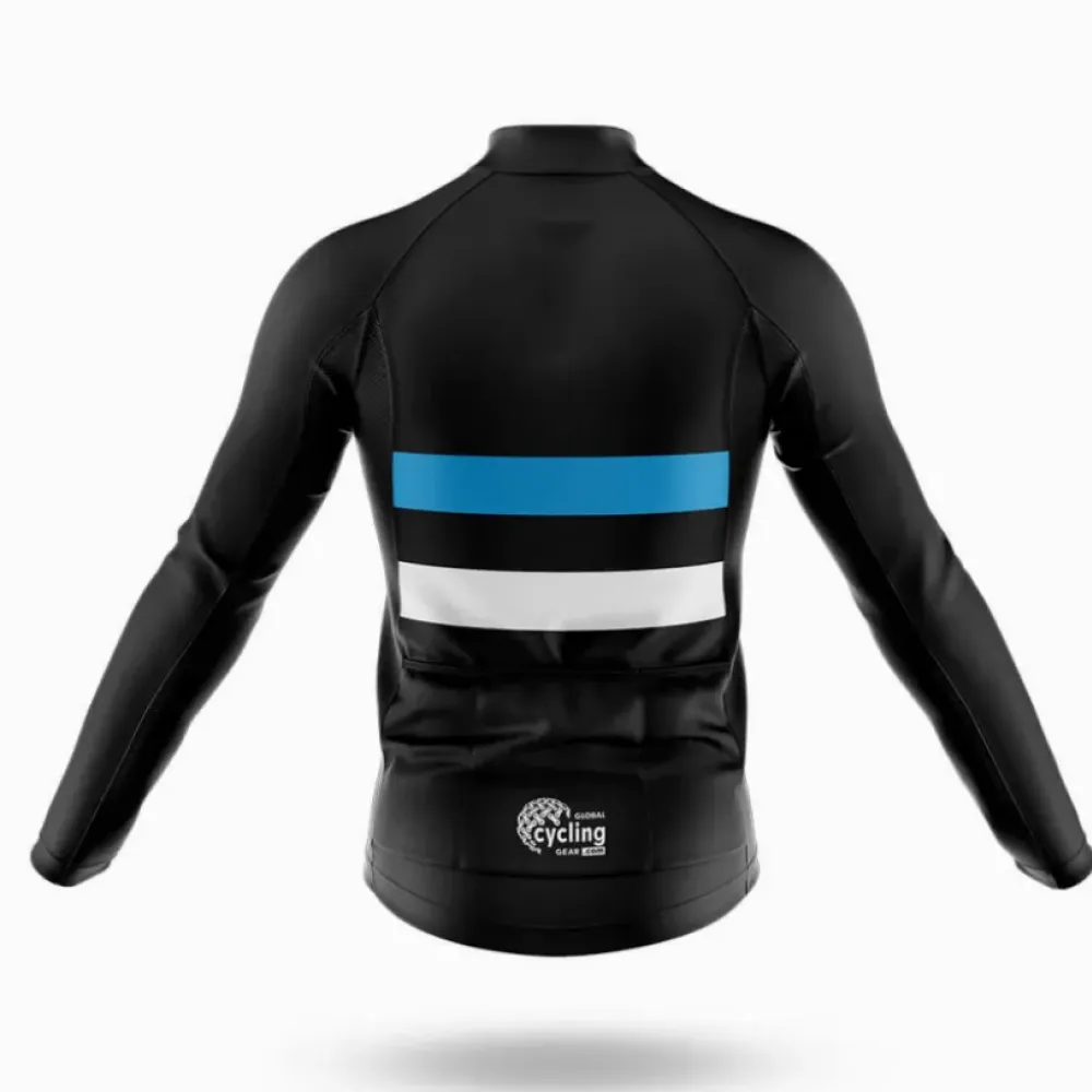 Cycling Jersey Blue White Lines Black/White/Blue