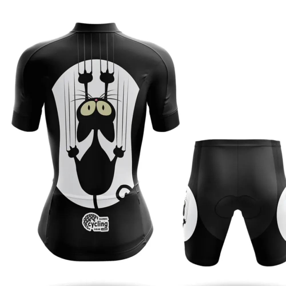 Cycling Shorts Black Cat Clawing White/Black/Grey