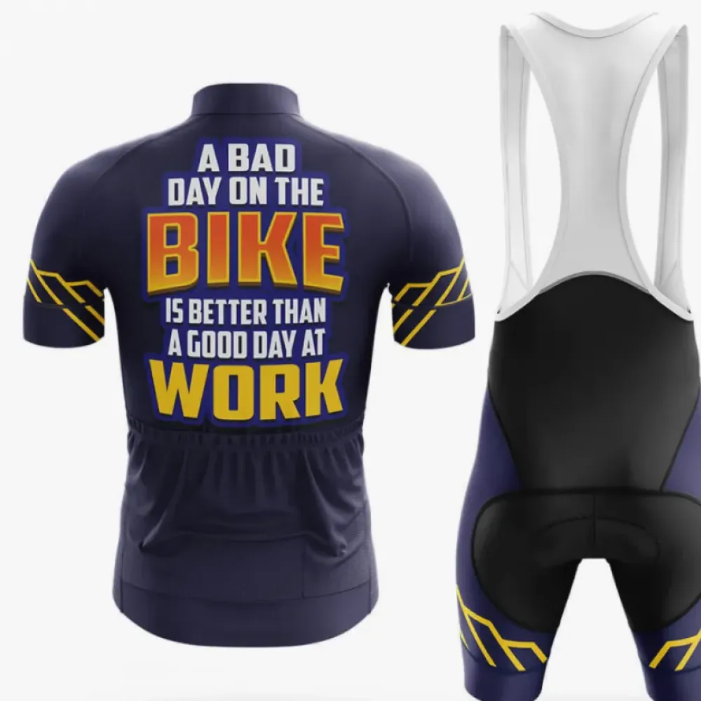 Cycling Jersey Bad Day Bike Navy/Yellow/Blue