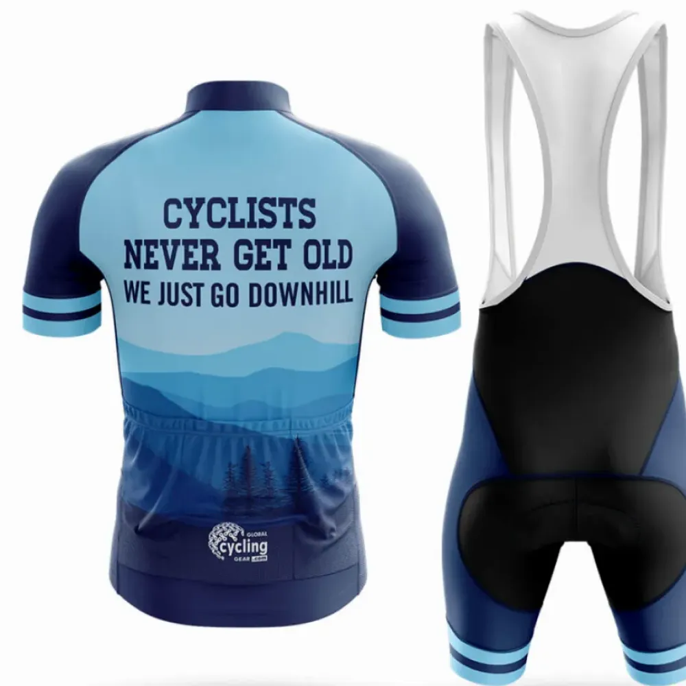 Never Get Old V4 Cycling Jersey Blue/Navy/Light Blue