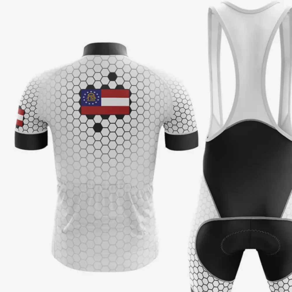 Georgia V7 Cycling Kit Hexagon White/Black/Grey