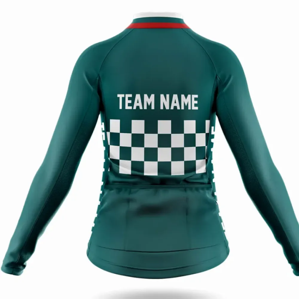 Custom Team Name M7 Women's Cycling Shorts Green/Red/Black