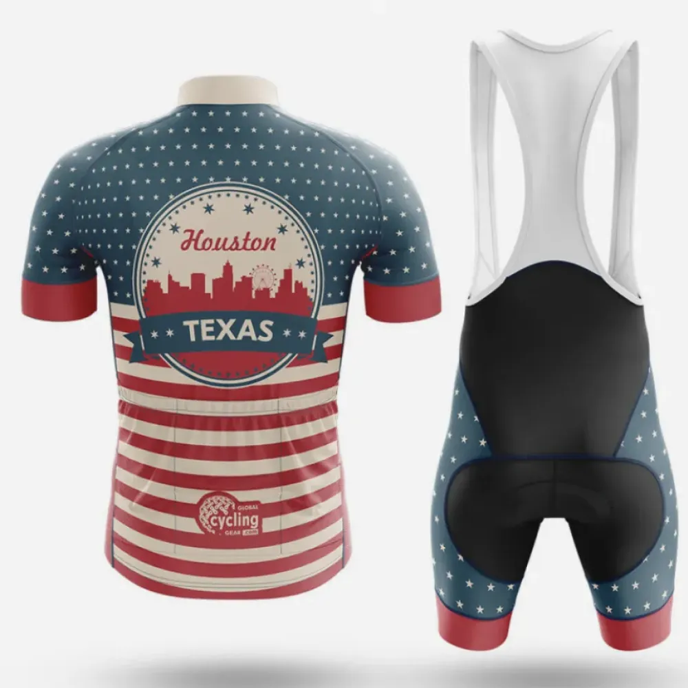 RetroSpin Houston Cycling Jersey American Flag Navy/Red/White