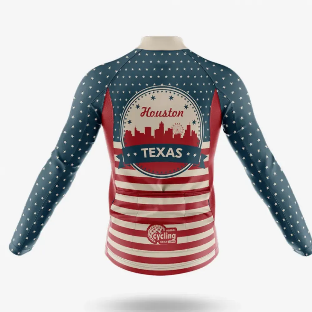 RetroSpin Houston Cycling Jersey American Flag Navy/Red/White