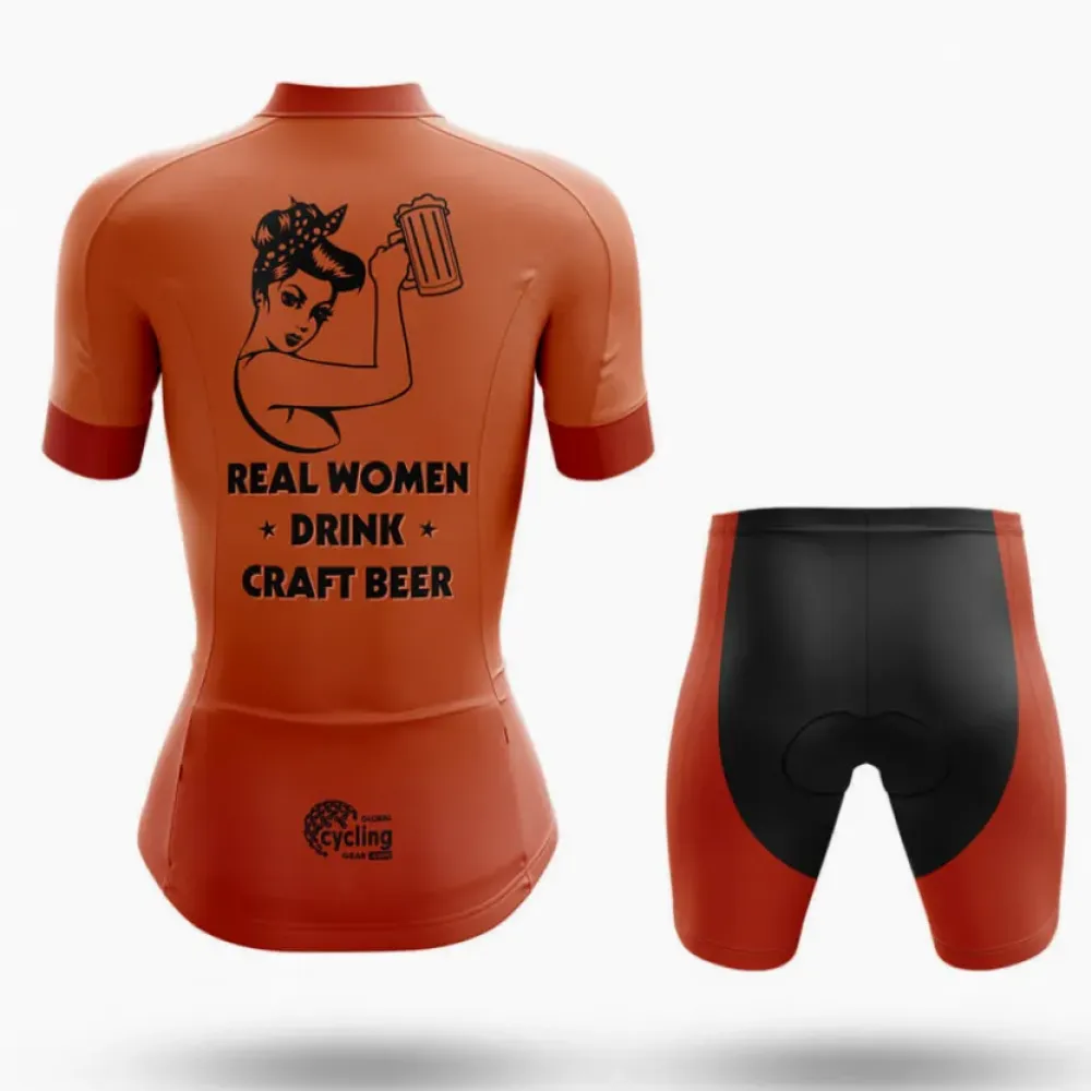 Craft Beer Women's Long Sleeve Cycling Jersey Brown/Red/Grey