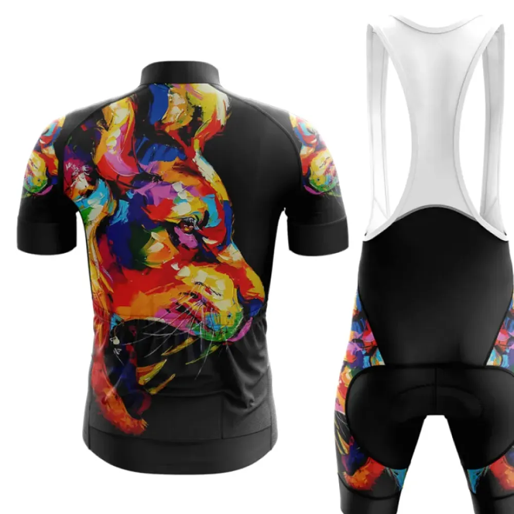 Lion Long Sleeve Cycling Jersey Ver.2 Colorful Black/Orange/Purple
