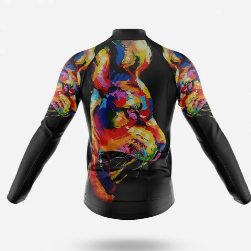 Lion Long Sleeve Cycling Jersey Ver.2 Colorful Black/Orange/Purple