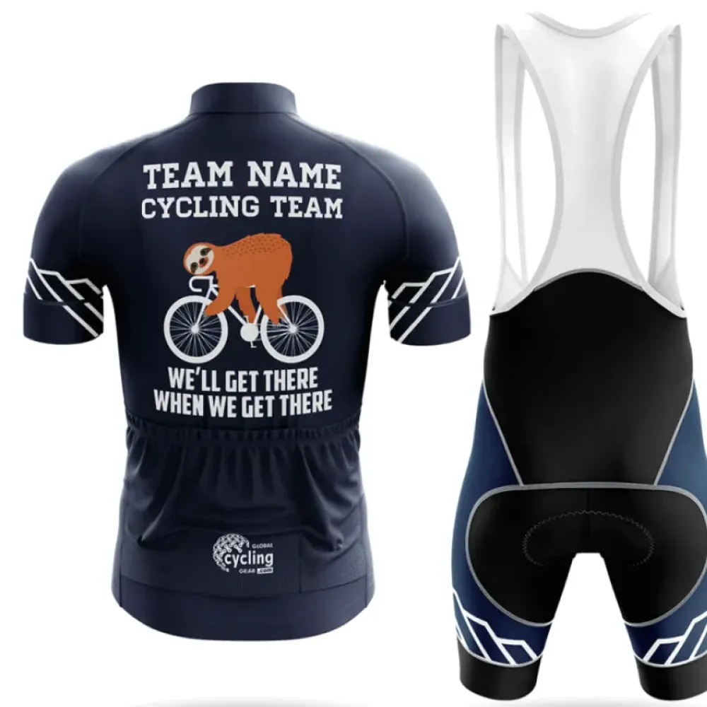 Custom Team Name G1 Cycling Jersey Navy/White/Brown