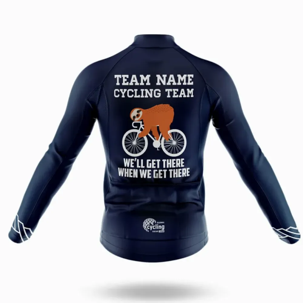 Custom Team Name G1 Cycling Jersey Navy/White/Brown