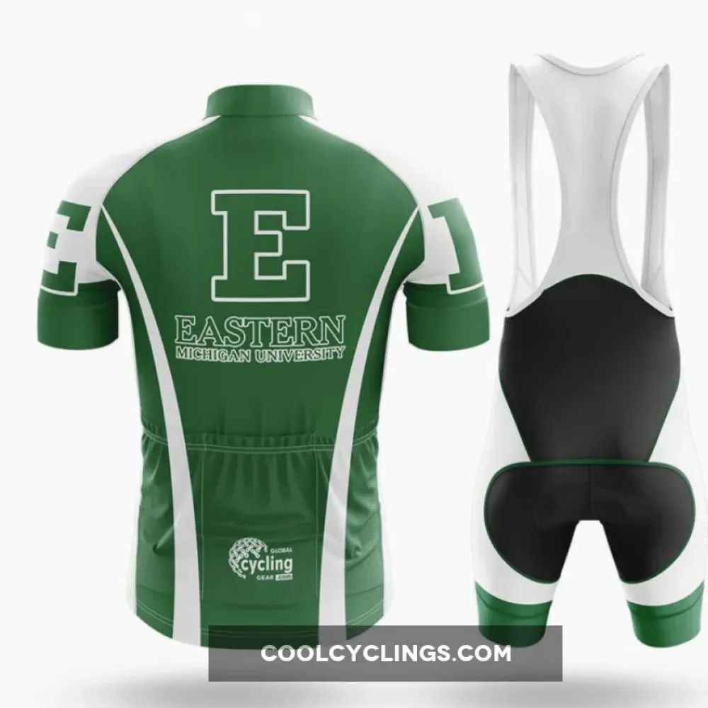 Eastern Michigan Cycling Bibs Breathable White/Green/Black