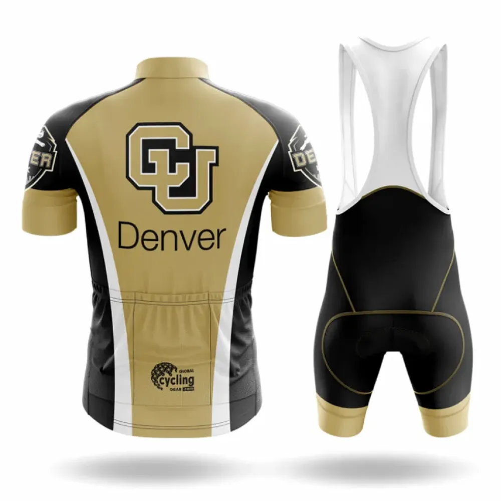 University of Colorado Denver Cycling Bibs Breathable Black/Gold/White