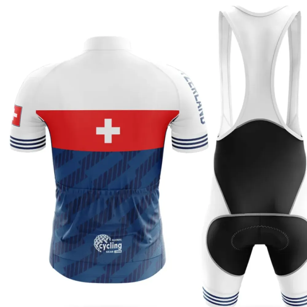 Switzerland S6 Cycling Bibs White/Black/Red