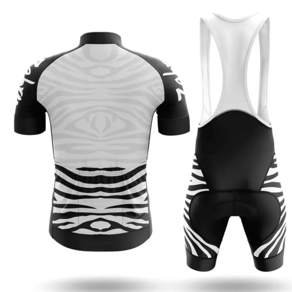 Cycling Bibs Zebra Print Black/White/Gray