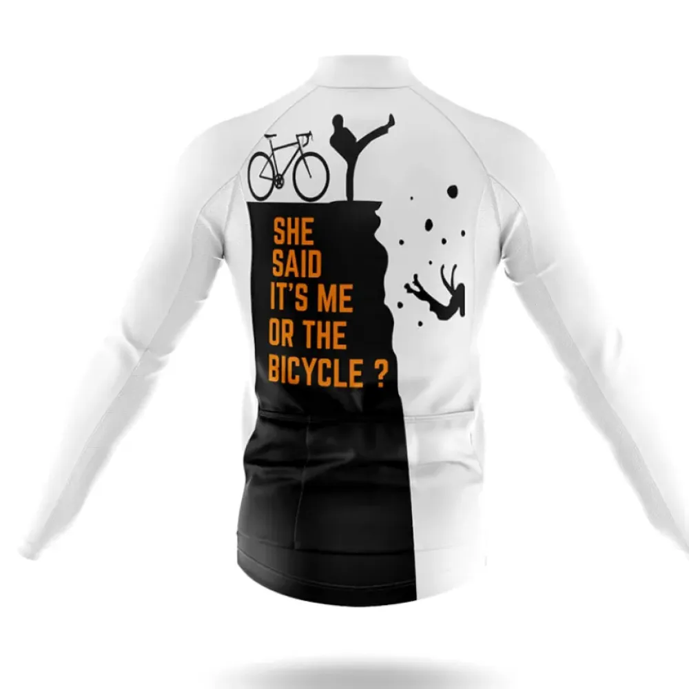 Cycling Jersey She Said White/Orange/Black