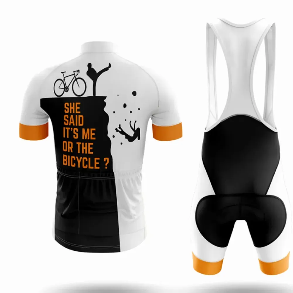 Cycling Jersey She Said White/Orange/Black