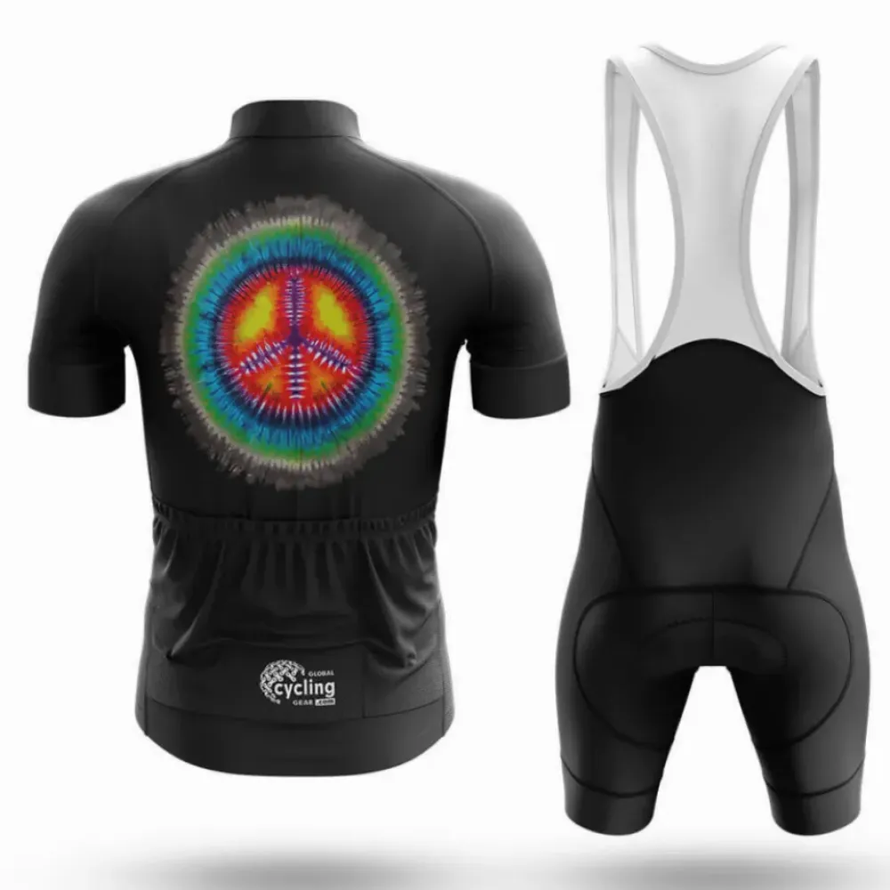 Peace Sign Tie Dye Cycling Jersey Black/Red/Green