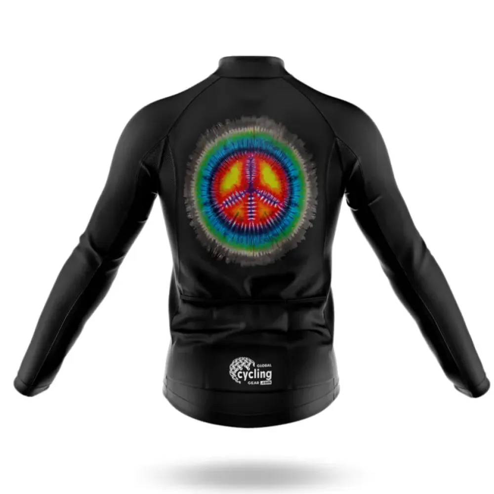 Peace Sign Tie Dye Cycling Jersey Black/Red/Green