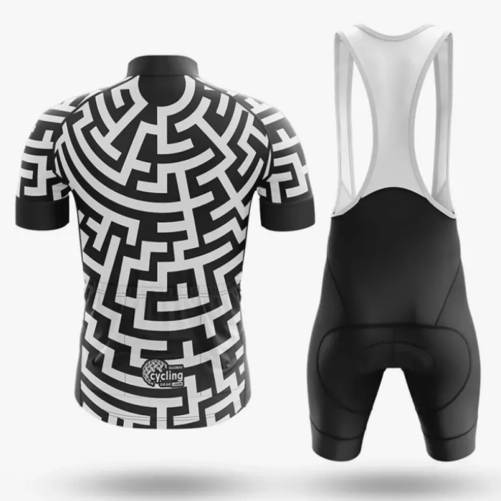 Cycling Kit Maze Geometric Black/White/Silver