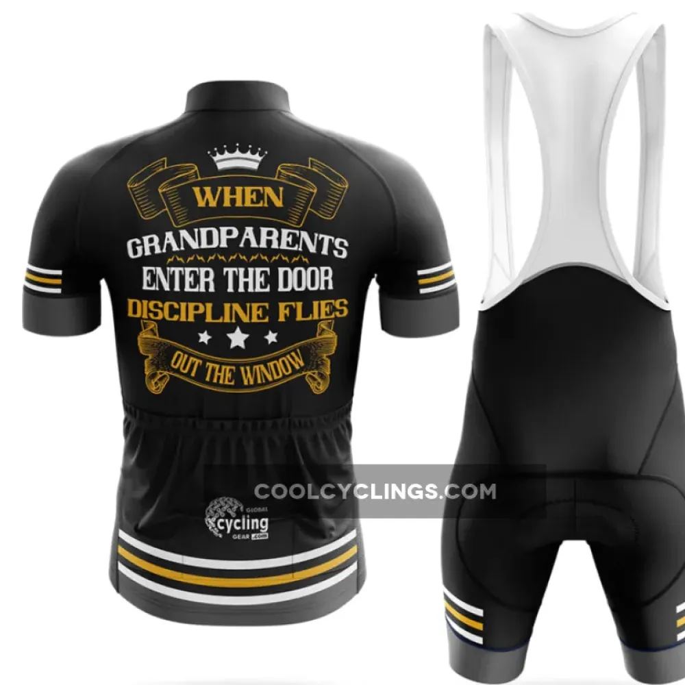 Cycling Bibs Grandparents White/Black/Gold