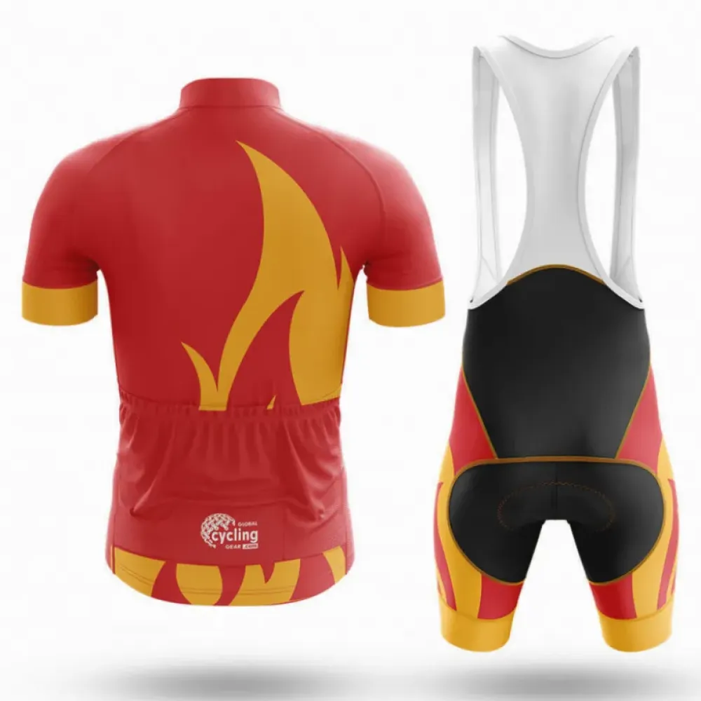Cycling Bibs Fire Elements Black/Red/Yellow
