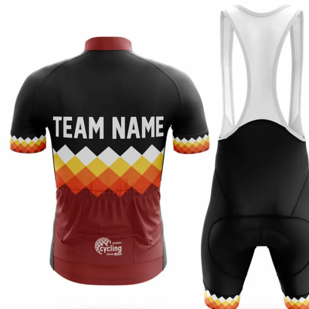 Cycling Kit Custom Team Name Red/Yellow/White