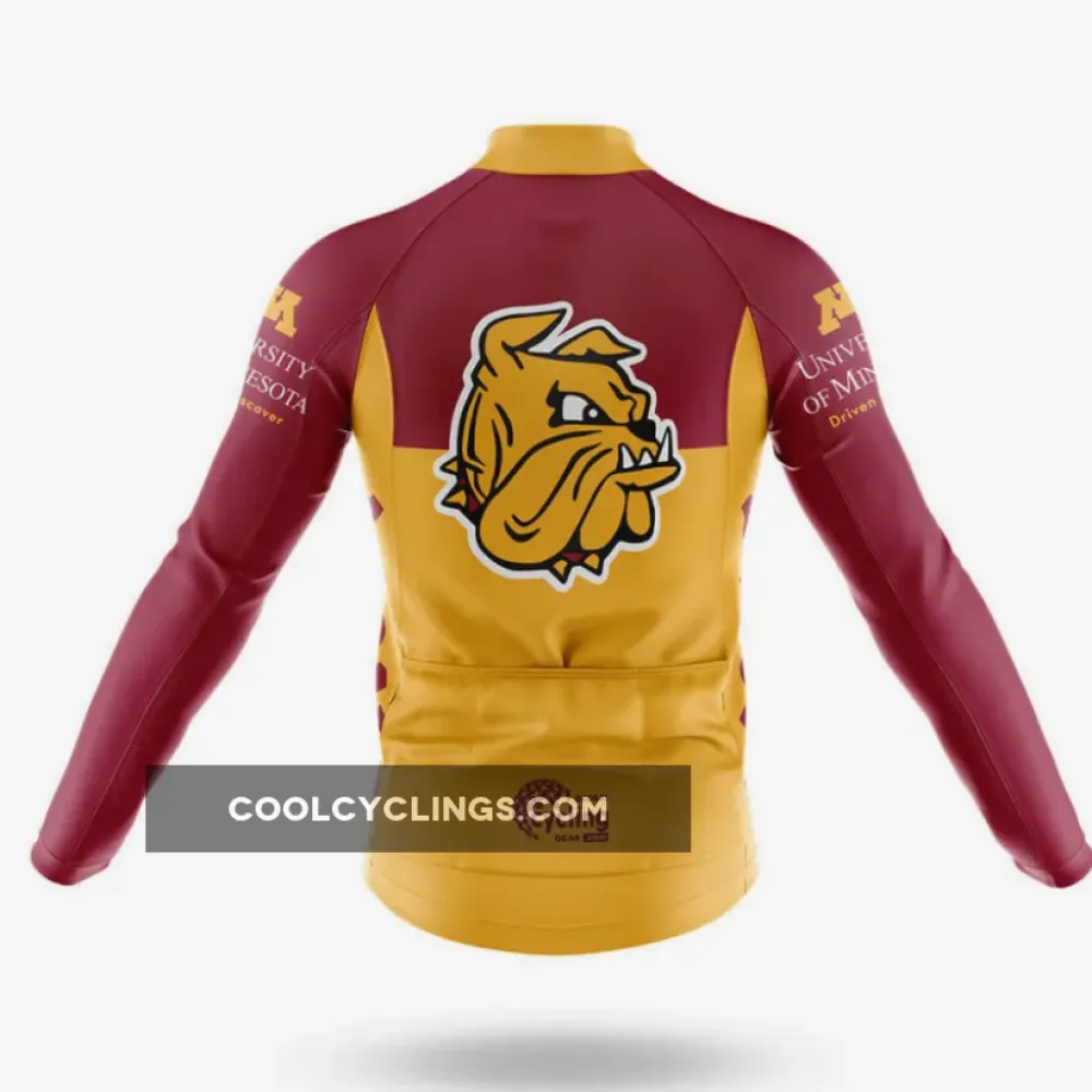 University of Minnesota Duluth Long Sleeve Cycling Jersey Maroon/Gold/White