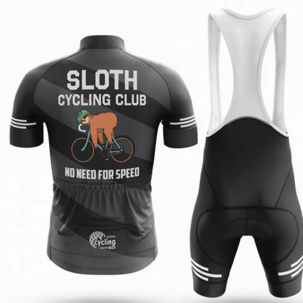 Sloth Cycling Club Bibs Breathable Black/White/Reflective