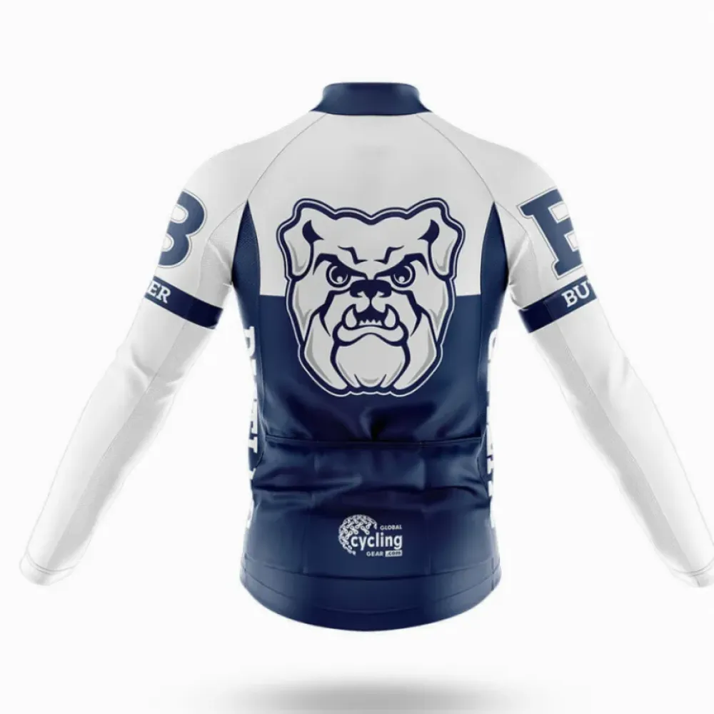 Butler University Long Sleeve Cycling Jersey Ver.2 Bulldog Navy/White/Grey
