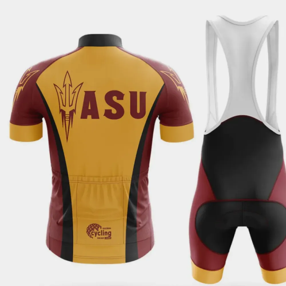 Arizona State Cycling Bibs Comfortable Burgundy/White/Gold
