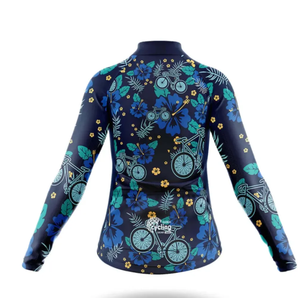 Hawaiian Style V1 Floral Bicycle Navy/Teal/Gold