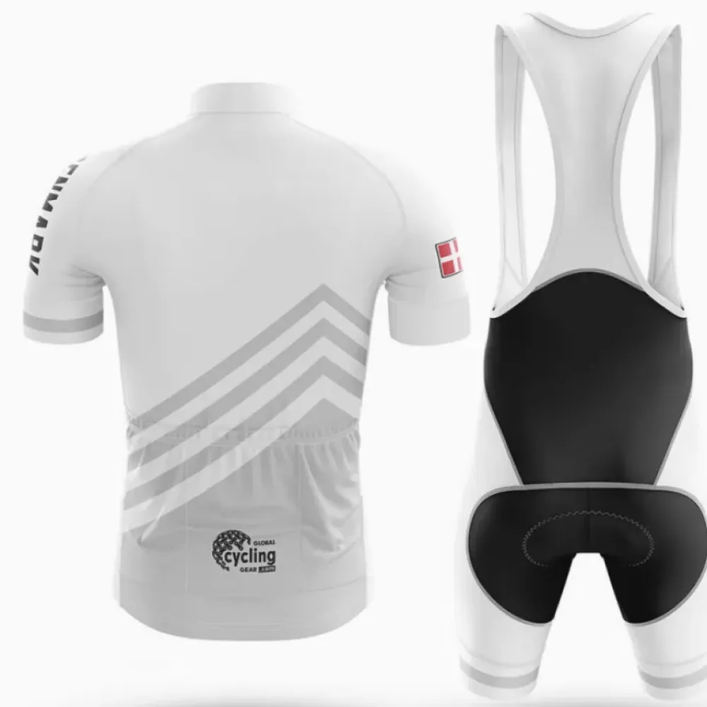 Denmark S5 Long Sleeve Cycling Jersey White/Grey/Red