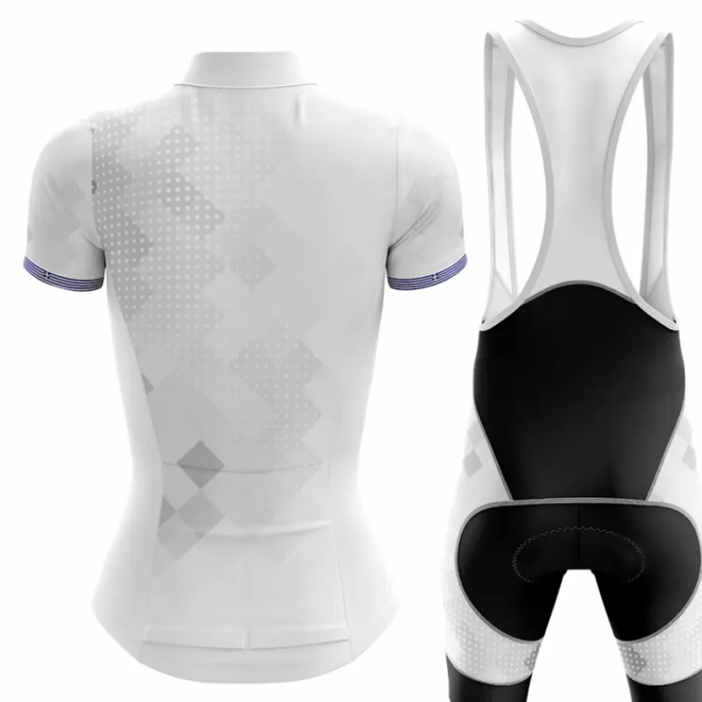 Greece Women Cycling Jersey White/Blue/Grey