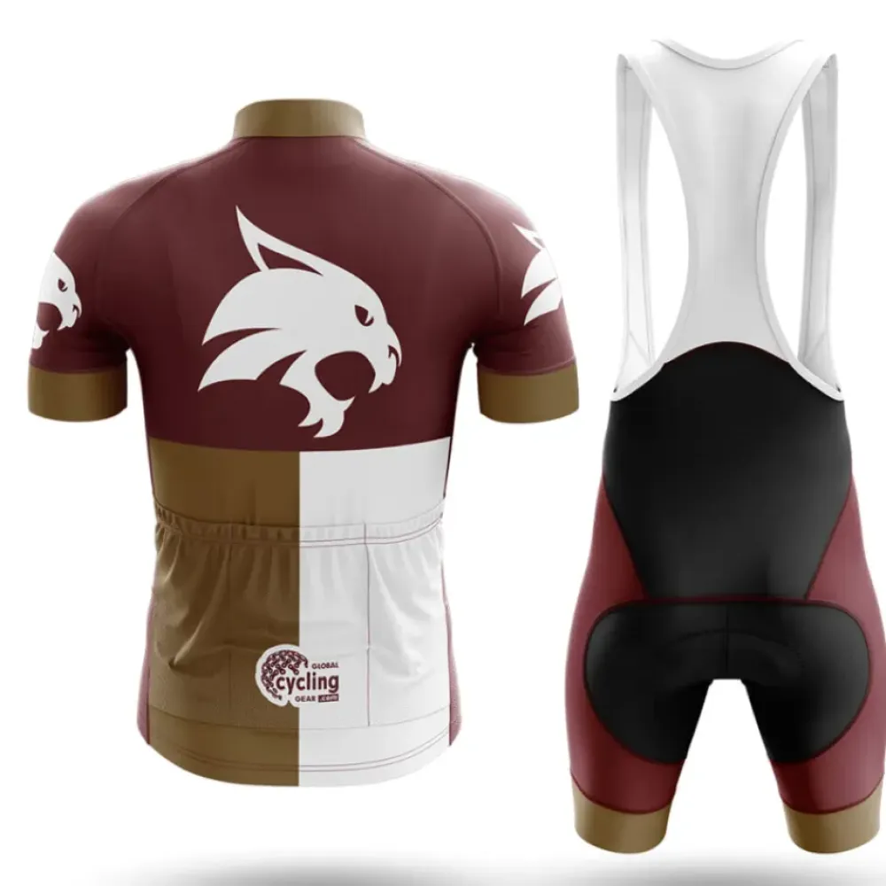 Texas State University TX Cycling Bibs Comfortable Black/Burgundy/White