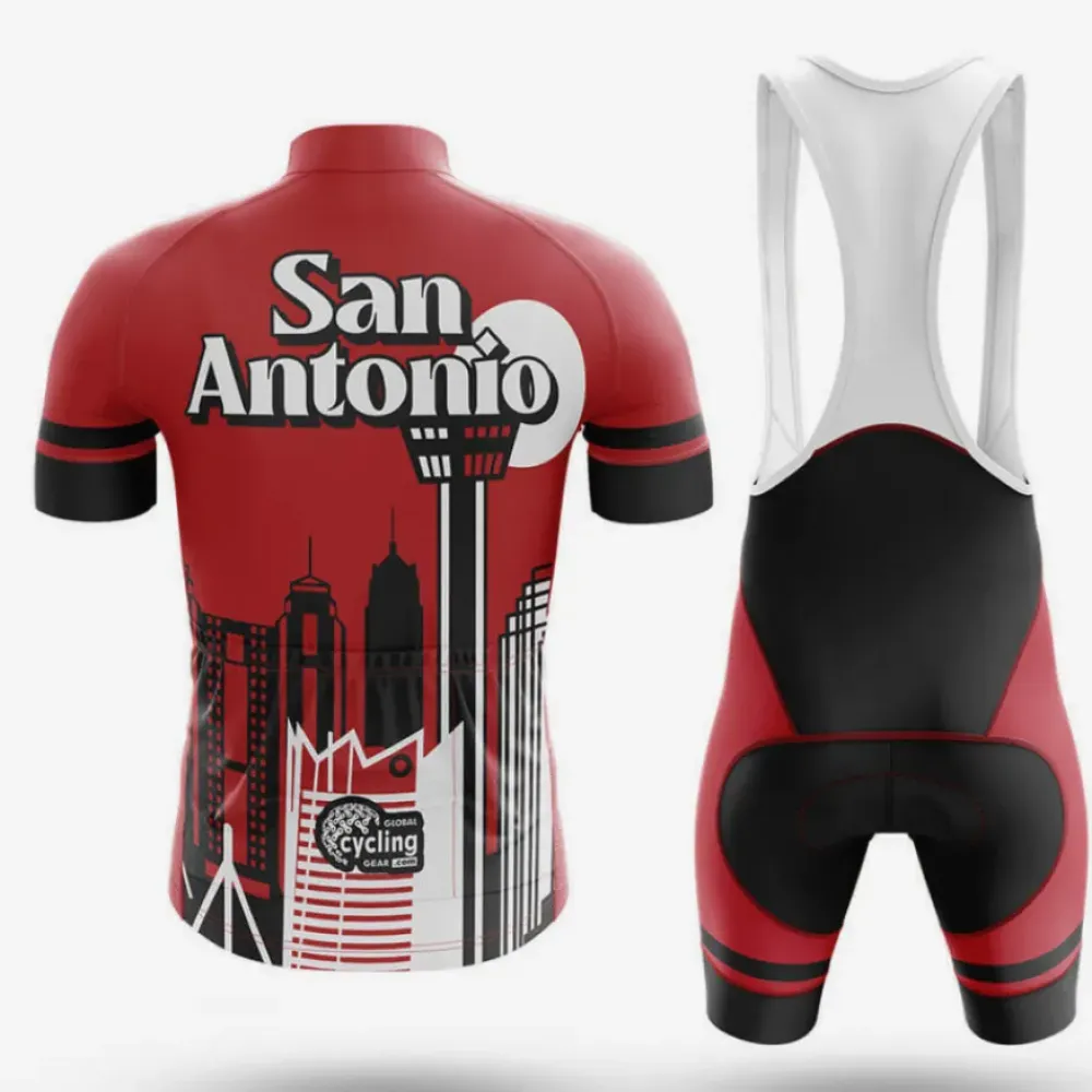 San Antonio TX Cycling Kit Full Set Red/Black/White