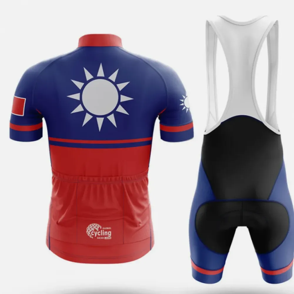 Taiwan Cycling Bibs Comfortable Navy/Red/White