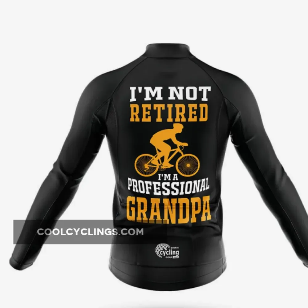Professional Grandpa Long Sleeve Cycling Jersey Black/Yellow/Orange