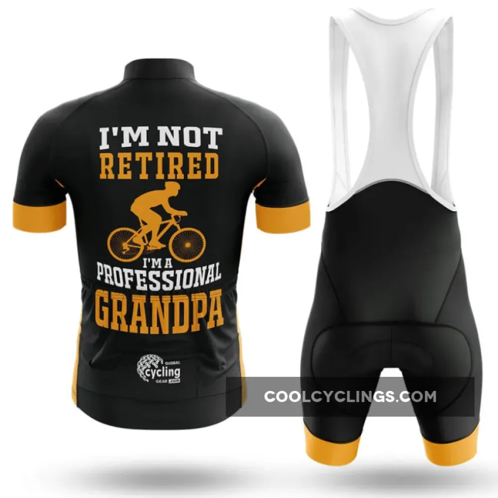 Professional Grandpa Long Sleeve Cycling Jersey Black/Yellow/Orange
