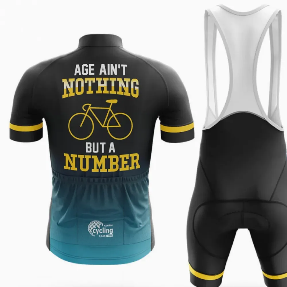 Age Is Just A Number Long Sleeve Cycling Jersey Black/Green/Yellow
