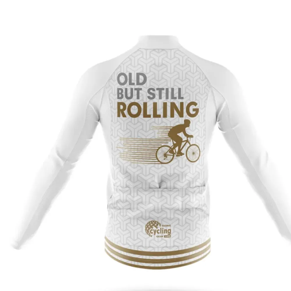 Old But Still Rolling Cycling Jersey White/Gold/Silver