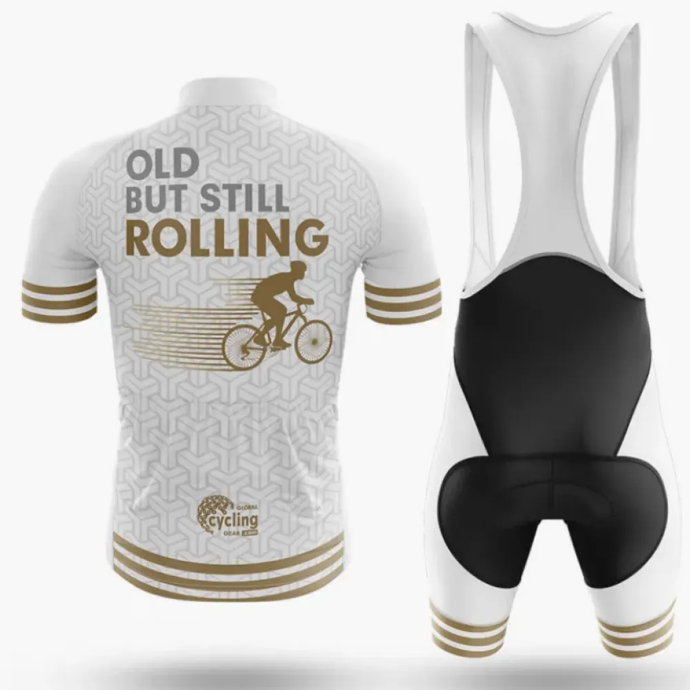Old But Still Rolling Cycling Jersey White/Gold/Silver