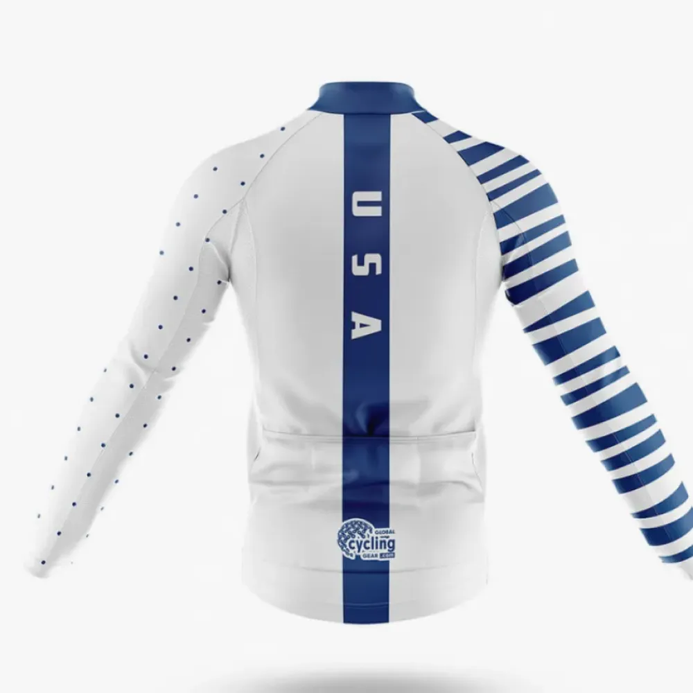 USA S20 Long Sleeve Cycling Jersey Navy/White/Grey