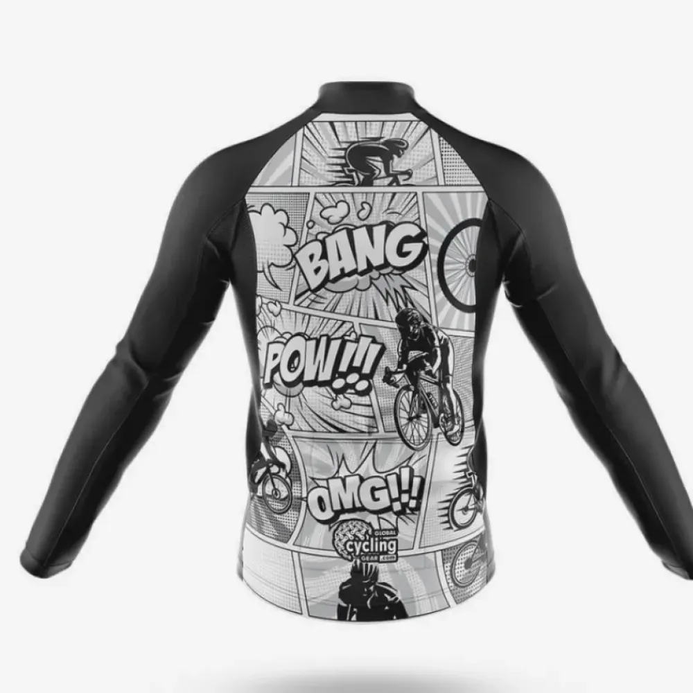 Bang Pow Long Sleeve Cycling Jersey Black/White/Grey