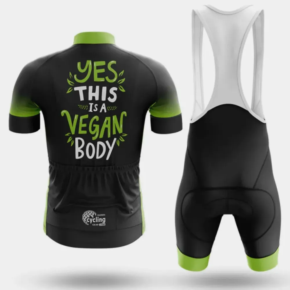 Cycling Kit Vegan Fitness Black/Green/White