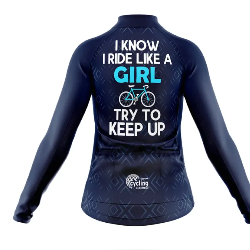 Like A Girl Women's Cycling Kit Navy/Teal/White