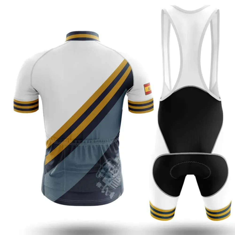 Spain V15 Cycling Jersey Striped Navy/Gold/White