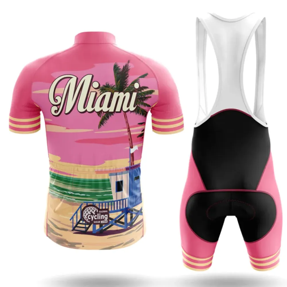 Miami FL Cycling Kit Full Set Pink/Black/Gold