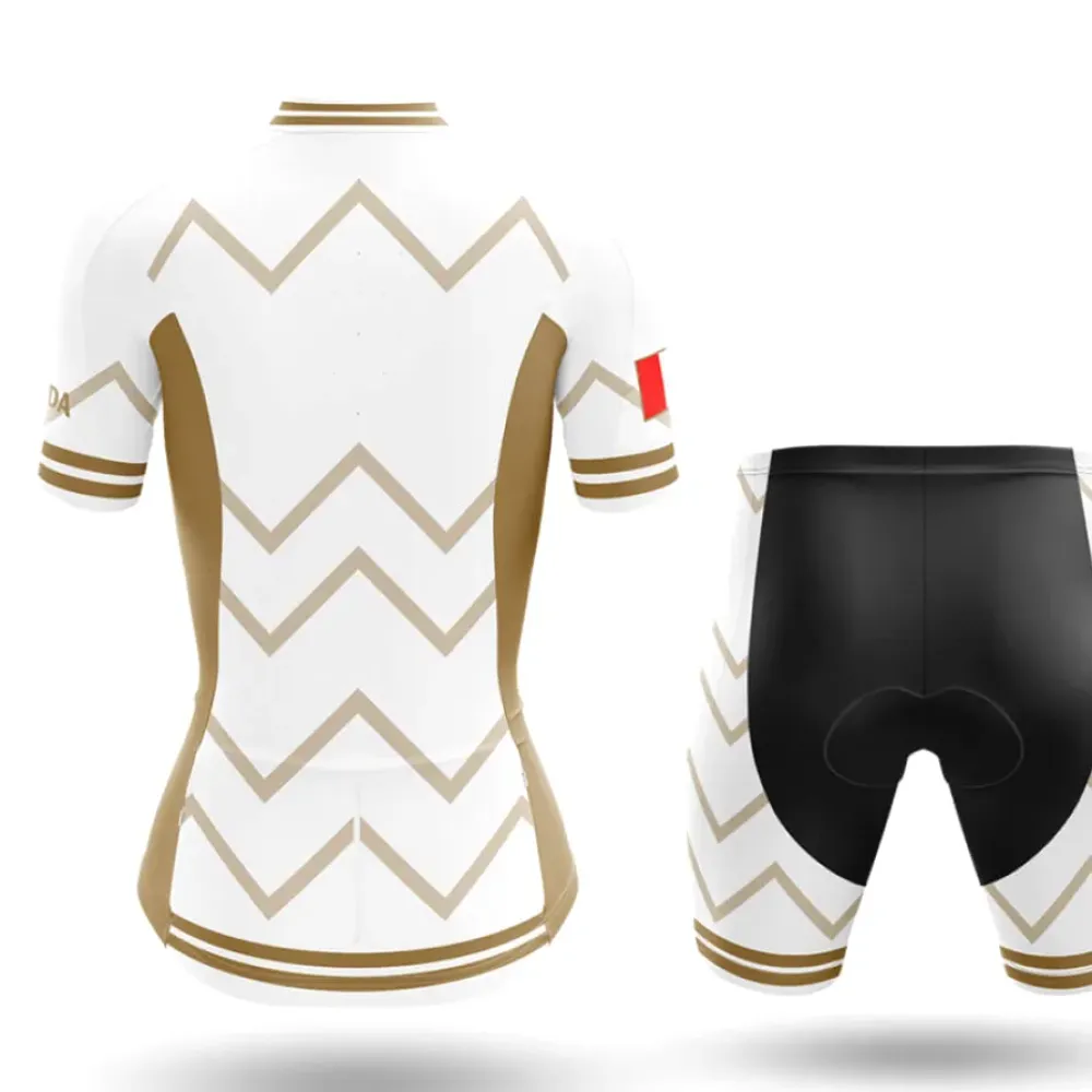 Canada Women Cycling Shorts White/Gold/Black