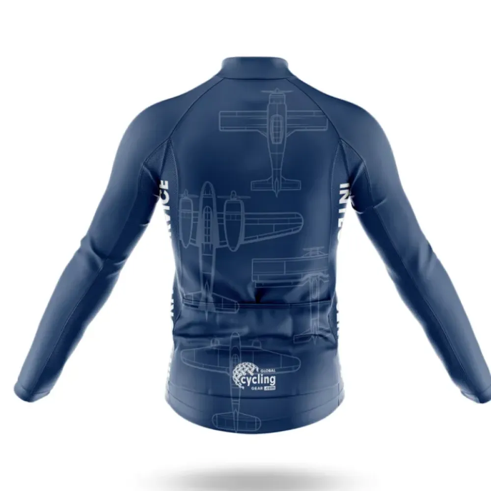 Air Force Aim High Long Sleeve Cycling Jersey Navy/White/Grey